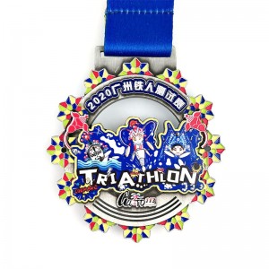 Médailles de triathlon de médaille de médaille de sport cool et gravées sur mesure 3D