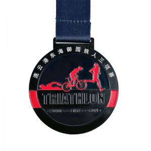 Médailles de triathlon de médaille de médaille de sport cool et gravées sur mesure 3D