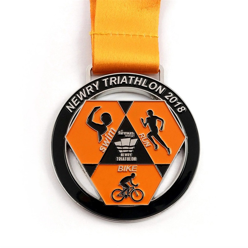 Médailles de champion Médailles antiques personnalisées Rebin Design 3D Triathlon Médaille