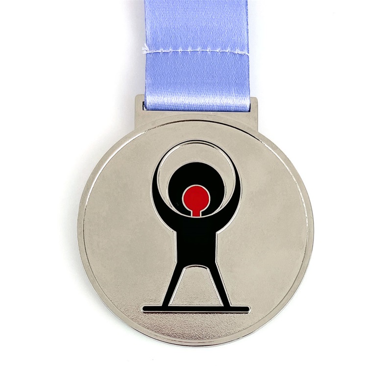 Couleur 3D Médailles en émail doré Médailles de bronze en argent médaille et ruban de sport