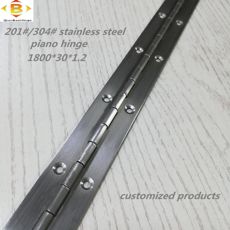Hinge longue personnalisée 201#304#épaisseur 1,2 mm en acier inoxydable épais charnière de piano continu armoire à rangée de ginge