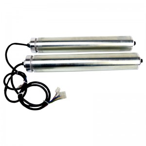 Straitement 76/82 Rouleau électrique DCnon standard, moteur intégré, courroie de convoyeur en acier inoxydable personnalisé, roue synchrone, pignon à double rangée de puissance galvanisée, enrobé en caoutchouc