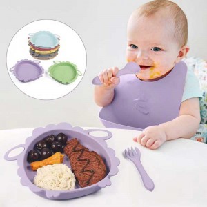 Baby Table Varelle Sheep Food Grade Silicone Bol d\'alimentation de bébé sans BPA Dîner Silicone Alieuses pour les tout-petits Plaques