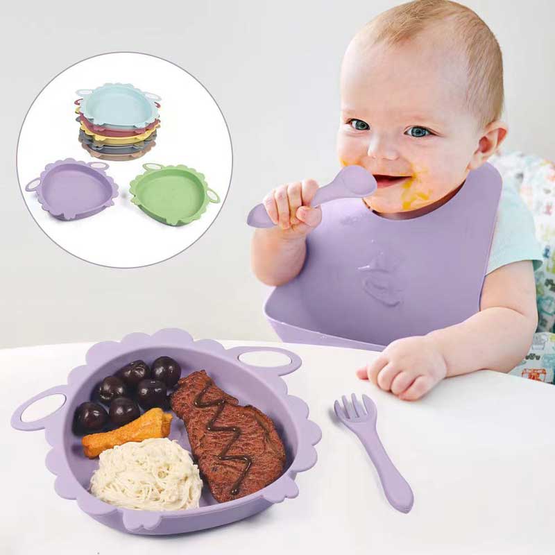Baby Table Varelle Sheep Food Grade Silicone Bol d'alimentation de bébé sans BPA Dîner Silicone Alieuses pour les tout-petits Plaques