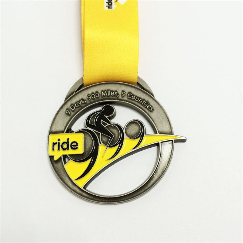 Médaille sportive Médailles de cyclisme en métal Médailles de vélo 3D personnalisées