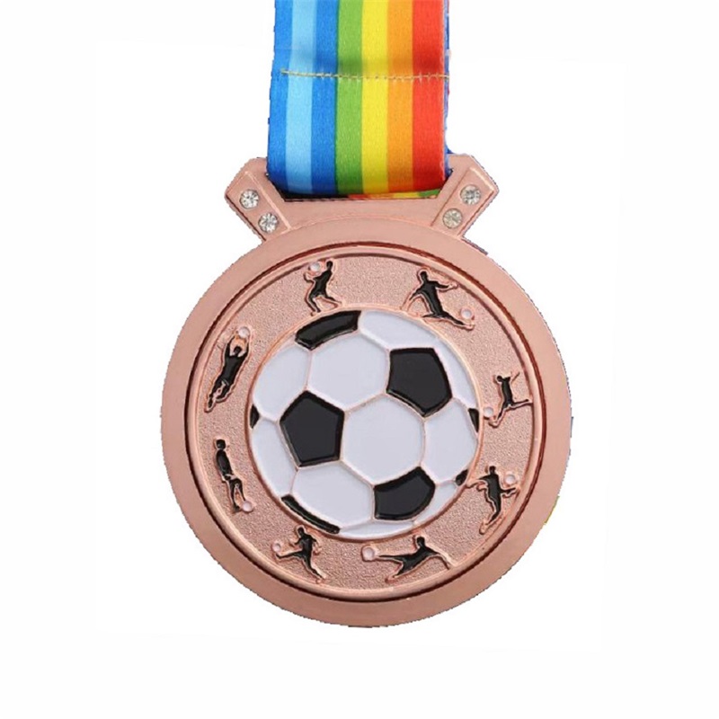 Médaille de football des paillettes de soccer sur mesure 3D