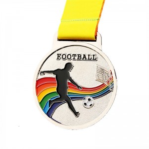 Médailles 3D de football personnalisées Race Soccer Running Metal Marathon Sports Médaille avec ruban