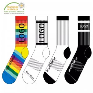 Chaussettes de sport conception classique de conception de tricot personnalisé logo de haute qualité confortable mâles masculines