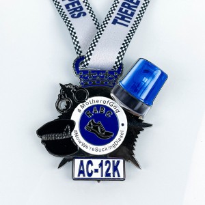 Médailles de sport personnalisées Médailles de course Médailles de médaille en acrylique Médailles de la citrouille de citrouille avec ruban sublimé