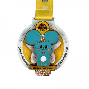 Médaille de moulage en alliage en zinc 18K Gold plaqué médaille UV Print UV