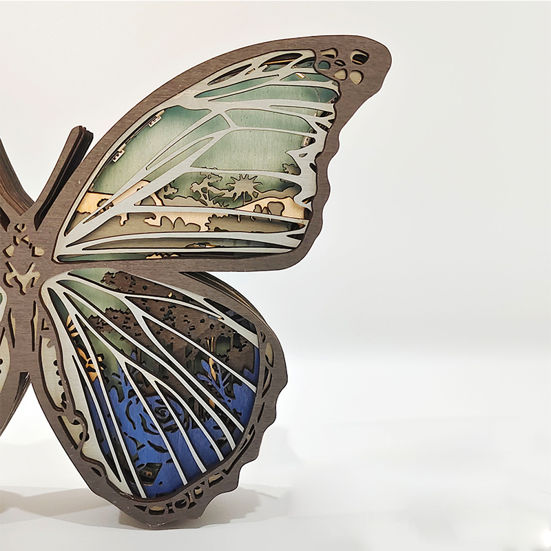 Ornements de papillon en bois 3D