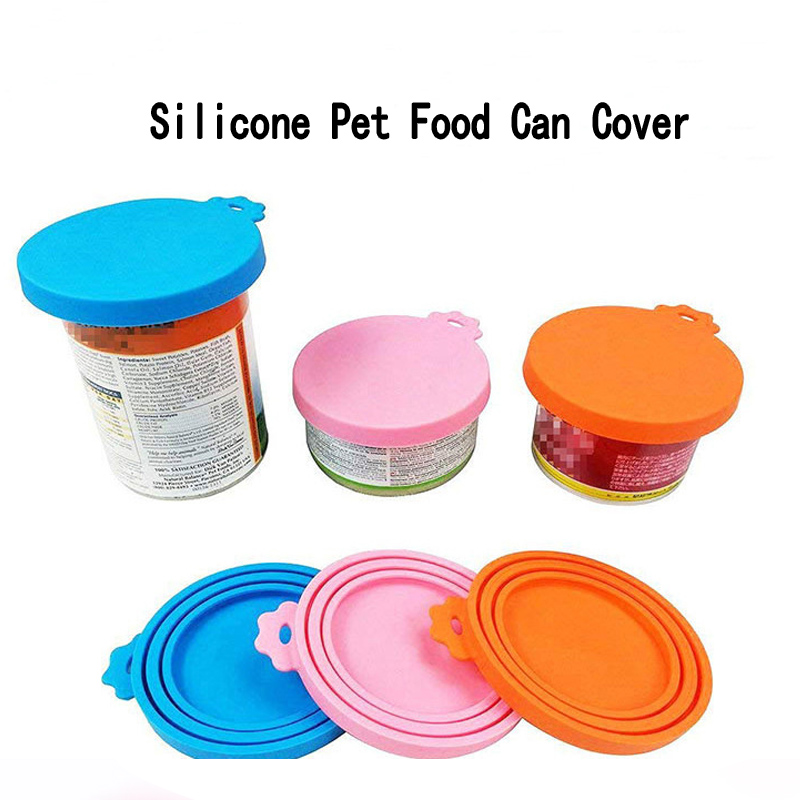 Couvercles de pot denourriture en silicone, couvercles de bocal en silicone gratuit BPA pour lanourriture pour chiens et pour chats, couverture de préservation des aliments pour animaux de compagnie, un couvercle en pot s'adapte à la plupart