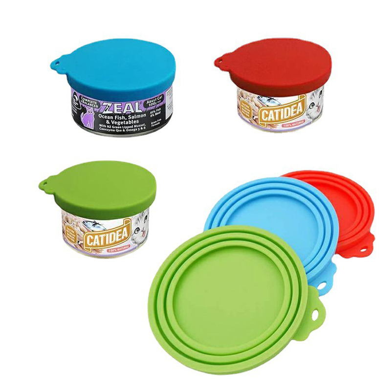 Couvercles de pot denourriture en silicone, couvercles de bocal en silicone gratuit BPA pour lanourriture pour chiens et pour chats, couverture de préservation des aliments pour animaux de compagnie, un couvercle en pot s'adapte à la plupart