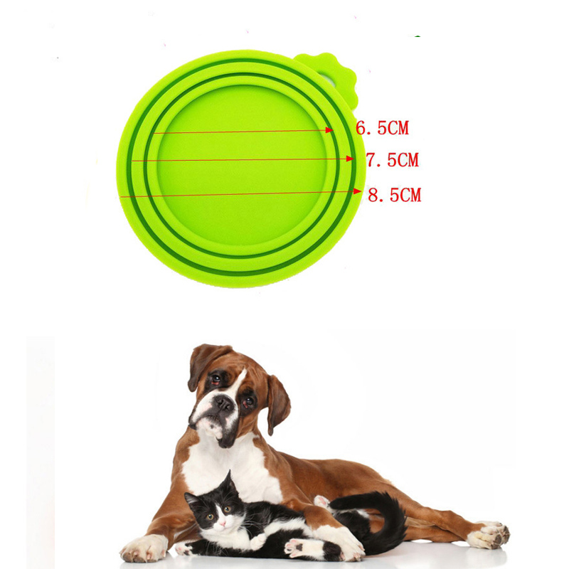 Couvercles de pot denourriture en silicone, couvercles de bocal en silicone gratuit BPA pour lanourriture pour chiens et pour chats, couverture de préservation des aliments pour animaux de compagnie, un couvercle en pot s'adapte à la plupart