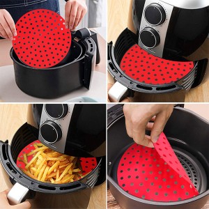 Réservoir de friteuse d\'air en silicone réutilisable, avec plaque d\'enregistrement magnétique de friteuse d\'air, facile à nettoyer accessoires de friteuse d\'air, non adhésif, emballage et remplacement des accessoires de friteuse...