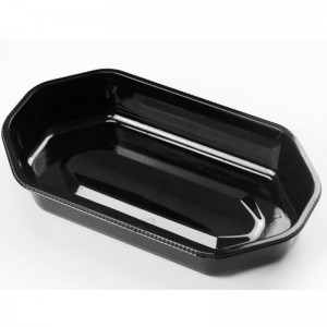 Plateau de fruits colorés, sans couvercle 225 * 120 * 40mm HGF - 2313 transparent / noir