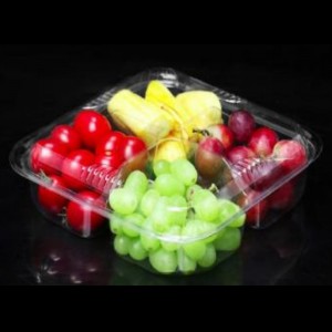 Quatre-compartment frais-cut Fruits Box Bottom 290 * 195 * 75 mm HJ-04l