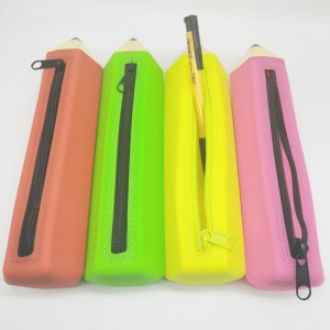 Sac à crayons en silicone, étui crayon créatif en forme de crayon, sacs de papeterie en silicone sains et respectueux de l\'environnement, étanche et durable