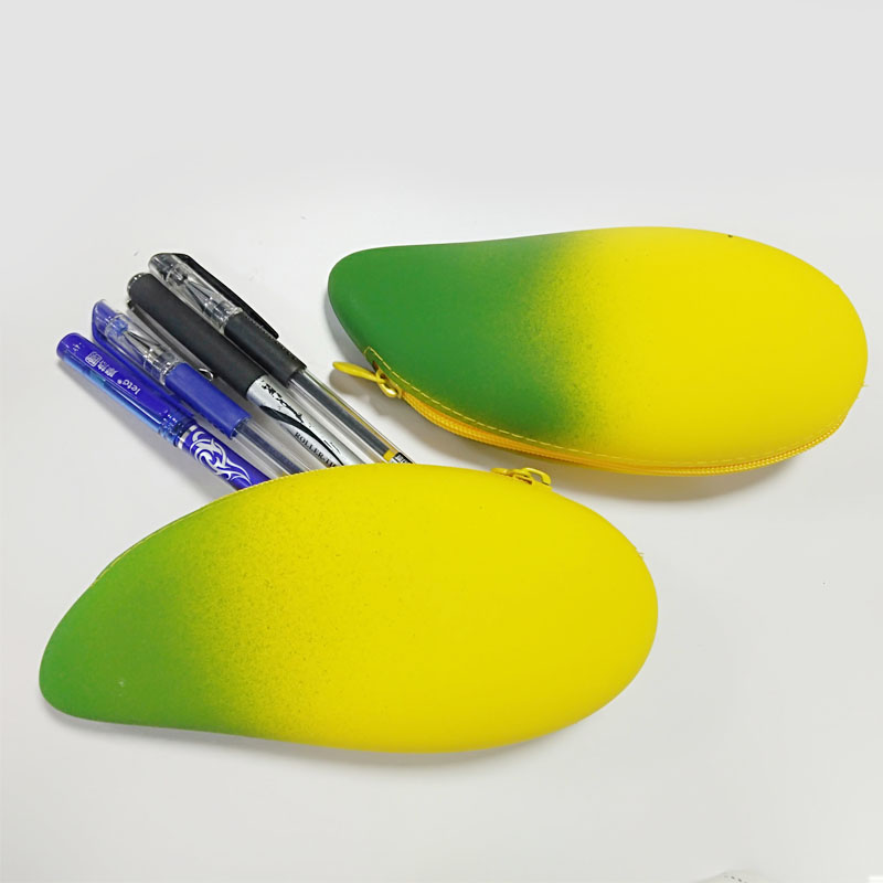 Mignon en silicone forme de forme crayon pochette monnaie pochette de clé, silicone de qualité alimentaire étanche et durable