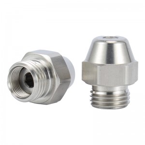 Buse de pulvérisation d\'huile en laiton pour brûleur diesel à combustible lourd avec un mode de pulvérisation semi - conique solide creux