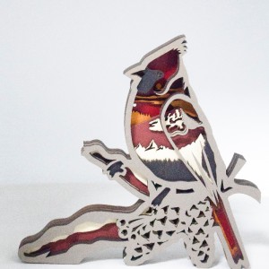 Ornements d\'oiseaux animaux en bois 3D