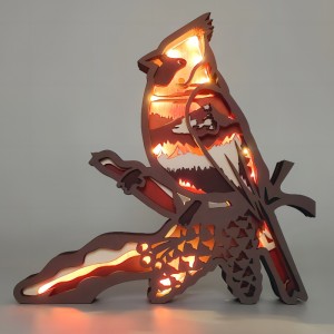 Ornements d\'oiseaux animaux en bois 3D