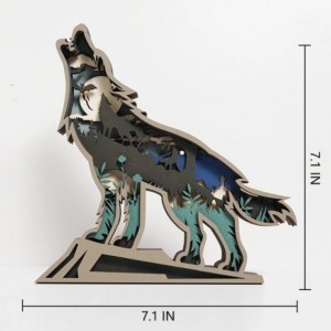 3D animaux en bois loup