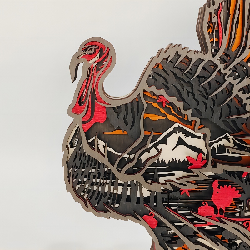 Artefact Flamingo d'animaux en bois 3D