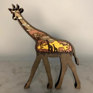 Girafe en bois animal 3d