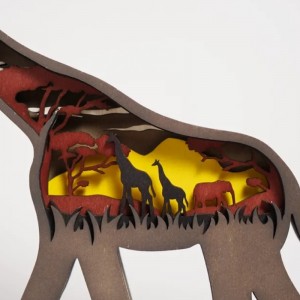 Girafe en bois animal 3d