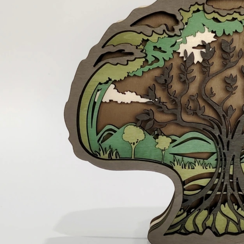 Ornements en bois 3D pour arbres