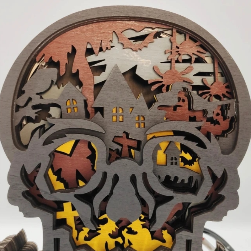 Décoration artisanale en bois squelette 3D
