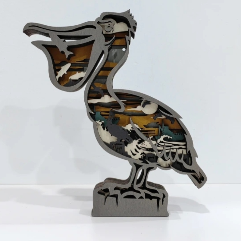 Ornements artisanaux en bois 3D pour les oiseaux