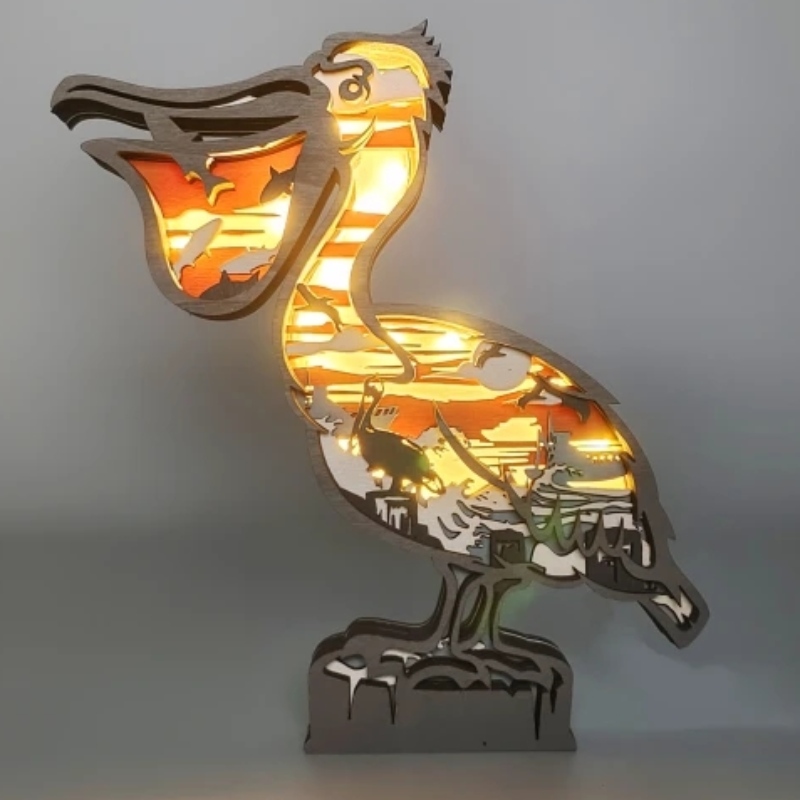 Ornements artisanaux en bois 3D pour les oiseaux