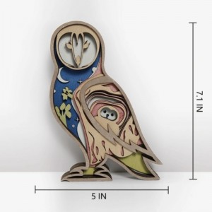 Décoration d\'artefacte en bois 3D Owl