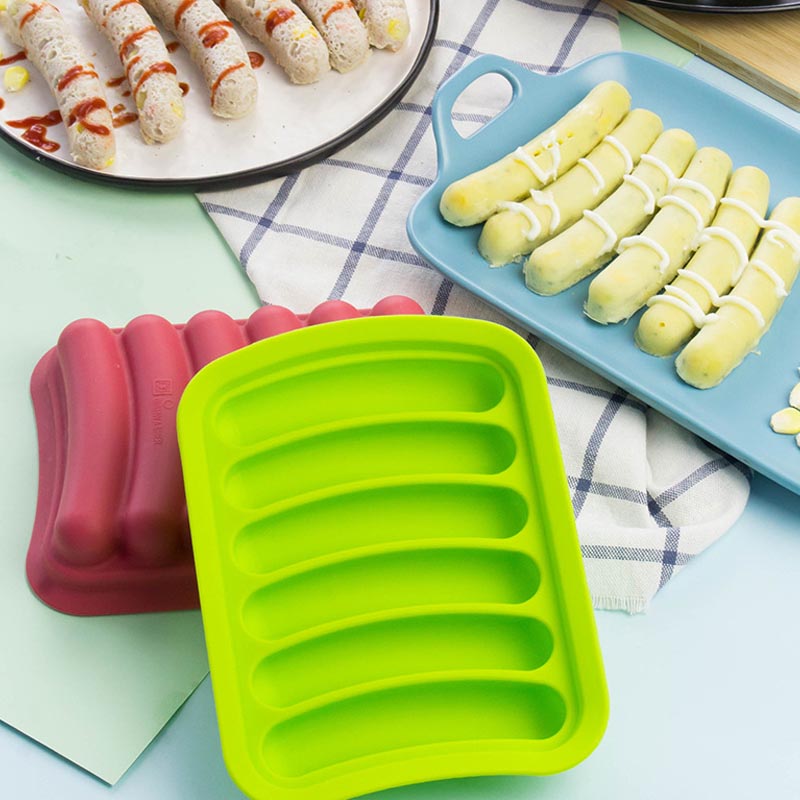 Moules de saucisse en silicone antiadhésifs pour les hot-dogs maison, les hot-dogs de bricolage, les moules de hot-dogs sans four BPA, four et micro-ondes