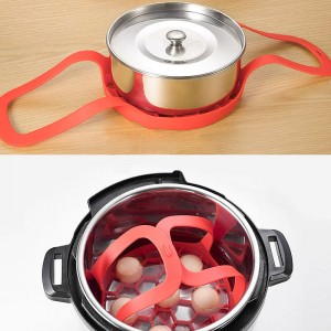 Mat à vapeur en silicone avec écharpe et table de table anti-scalding tapis à vapeur d\'oeuf sans silicone, facile ànettoyer et à voyager avec