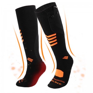Chaussettes de chauffage électriques à batterie rechargeable 7.4 V lavables pour sports extérieurs d\'hiver