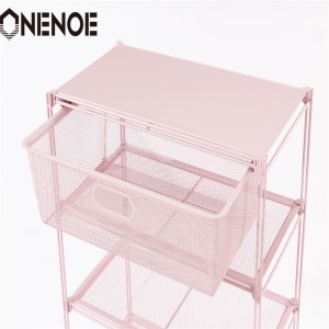 Onenoe Small Small Metal Mesh Mesh Chaussures de rangement empilables étagères Contrôle étagères Bibliothèques Biblics avec 5-diary