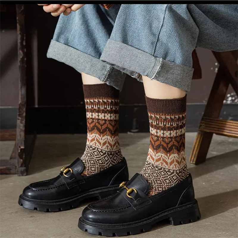 Équipage épais unisexe Chaussettes en laine d'hiver Coussin de randonnée extérieure Terry chaussettes mérinos en laine acrylique chaussettes de mode