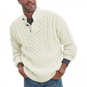 Pull à col de support en acrylique pour hommes pull d\'hiver en tricot d\'hiver pull