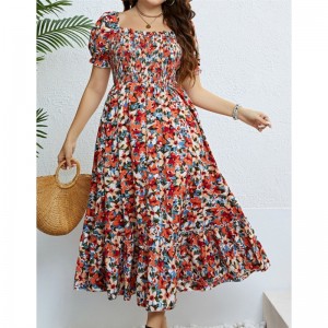 Robe d\'été de grande taille avec imprimé de mode pour les femmes