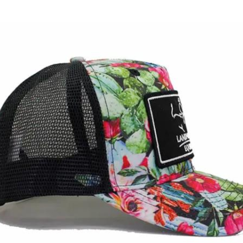 Chapeur de camionneur en filet en tissu imprimé à 5 panneaux