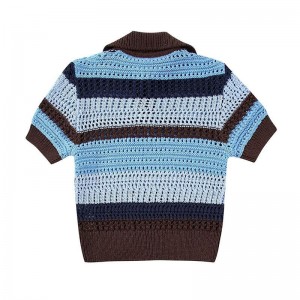 Fonds du printemps d\'été Jacquard Mesh Sweater tricoté