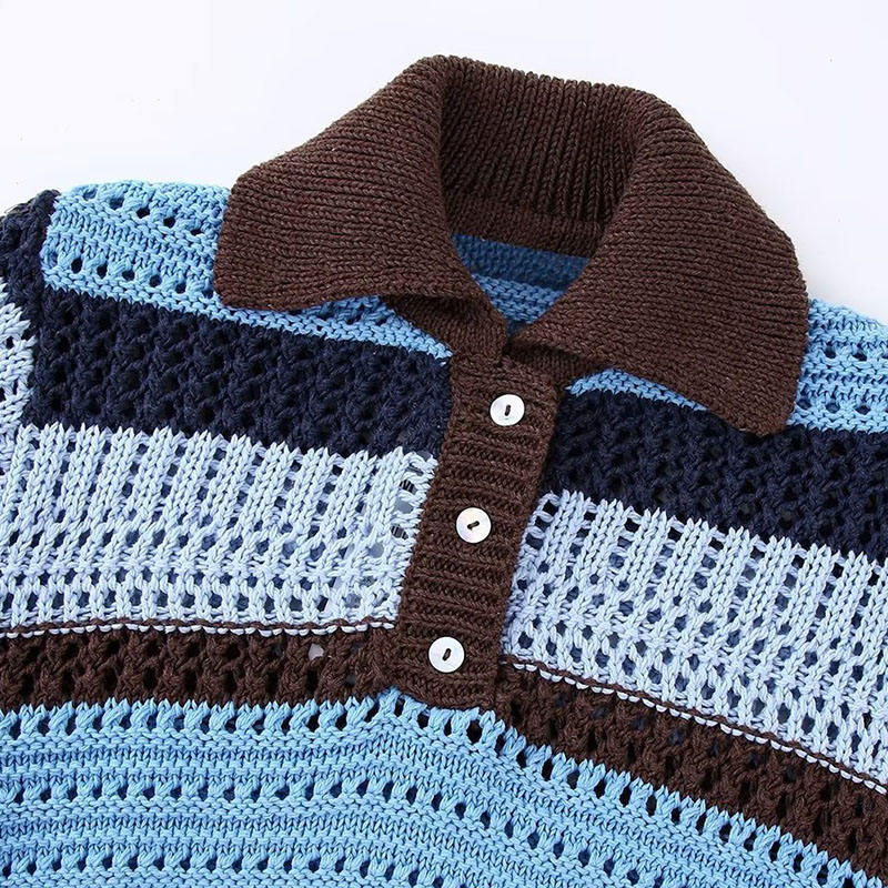 Fonds du printemps d'été Jacquard Mesh Sweater tricoté