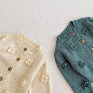 Pull en coton pur en tricot des enfants
