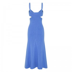 OEM Summer Holiday Party Sexy Cutout Taist Cross Effets Prillers Cound Couch Custom Couleur solide Couleur tricotée Mini robes Femmes