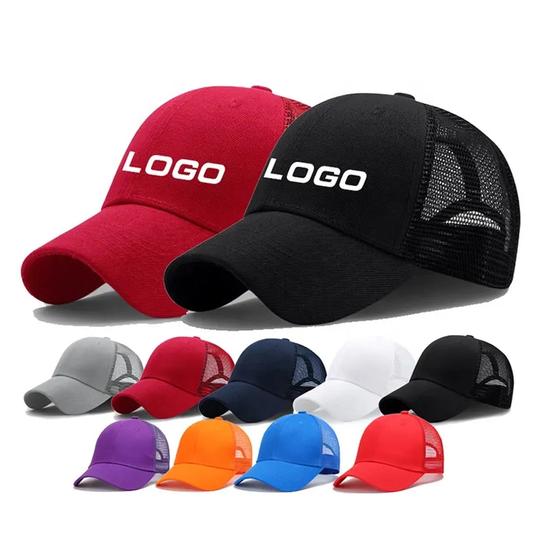 Personnalisable Logo OEM Summer Mesh Baseball Cap Baseball Cap Unisexe Mesh Hat pour hommes Femmes