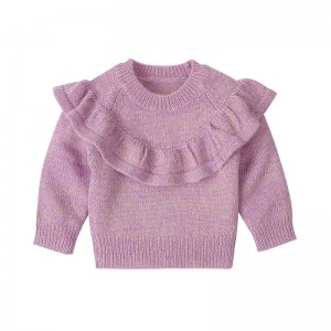 Vêtements pour bébé filles à manches longues en tricot pull d\'évasion de couleurs solides motifs de tricot de couleurs
