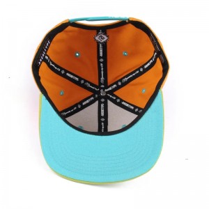 Hiphop Custom Logo Flat Bill Color Block Baby Kid